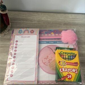 Rainbow Planner with Crayola Crayons and Composition Notebook Set